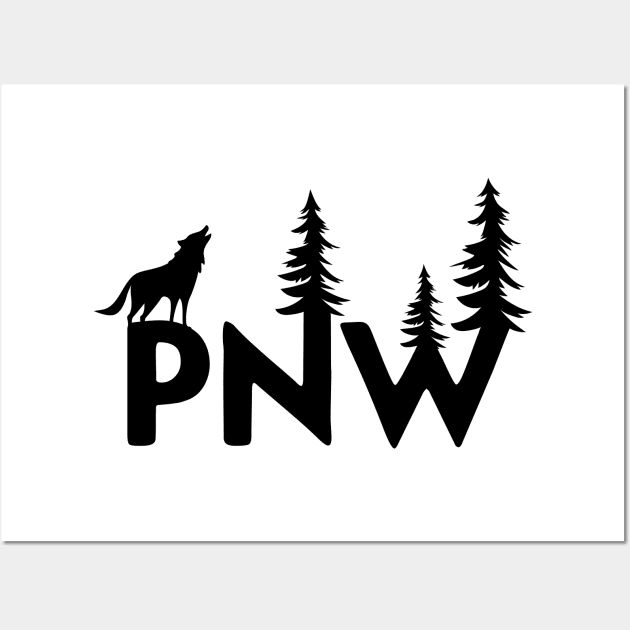 PNW Wolf Wall Art by melaniepetersonart